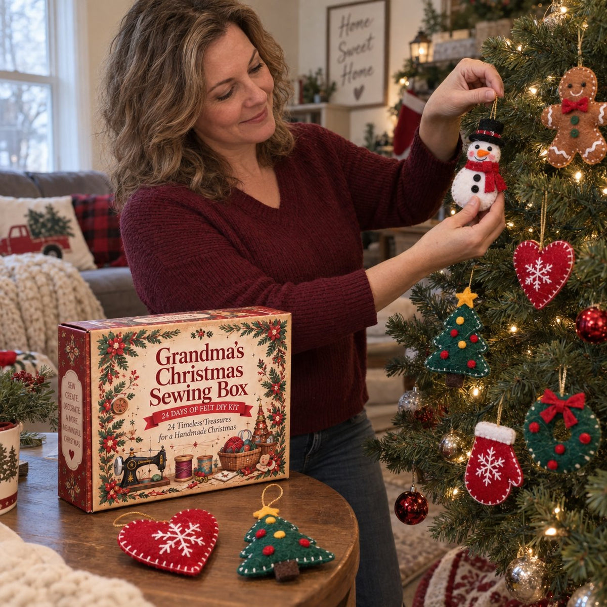 🔥LAST DAY 50% OFF 🎄🧵 24 Days of Christmas Stitching | Felt Ornament Craft Kit