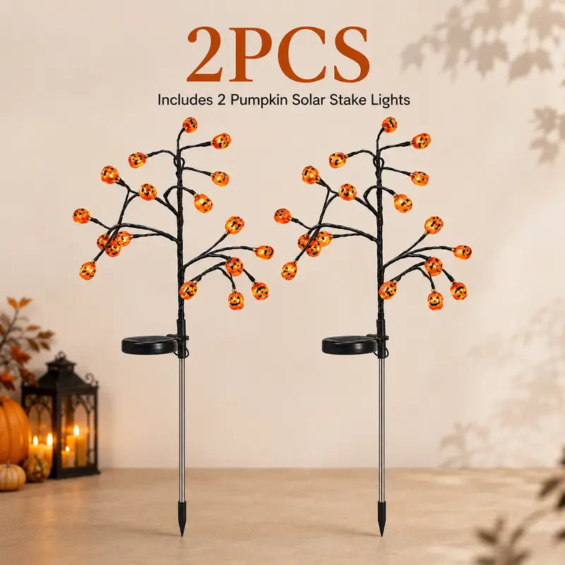 π Solar Pumpkin Stake Lights for Halloween & Fall Yard Decor β¨