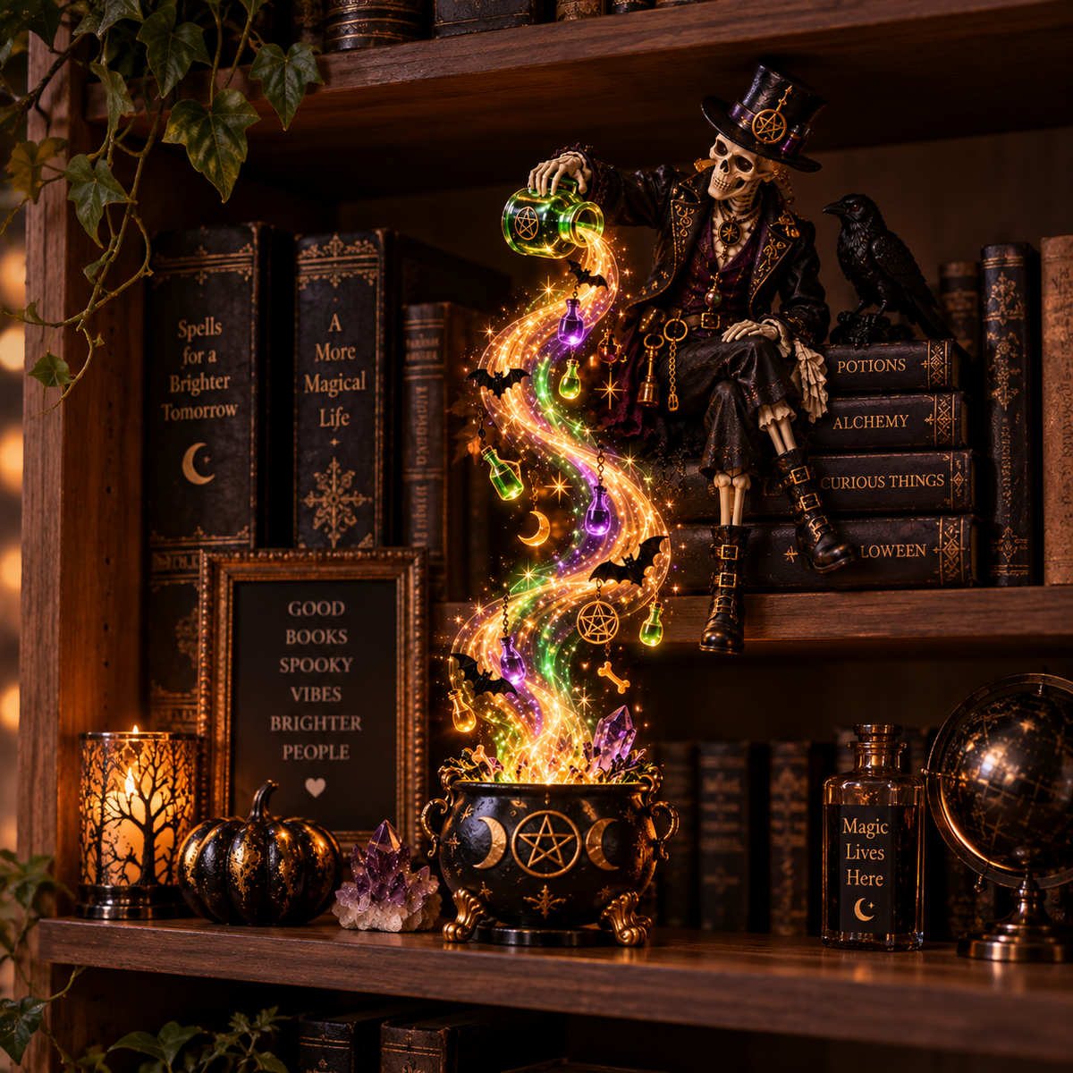 🔥 49% OFF | 🌙 Midnight Spellstream Halloween Shelf Light ✨