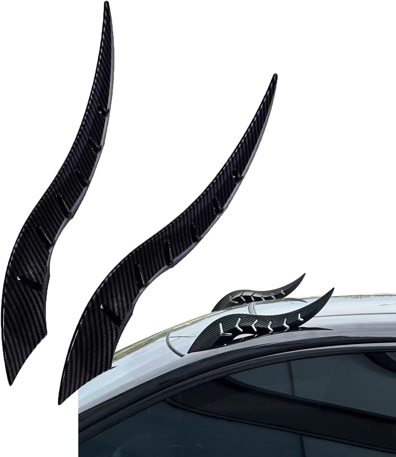 Car Roof Dragon Horn Modification, Universal Auto Roof Decoration, High-Strength All-Weather Waterproof 3D Bull Horns Stickers, for SUV, Sedan, Hatchback - Find Your Car In Parking Lot