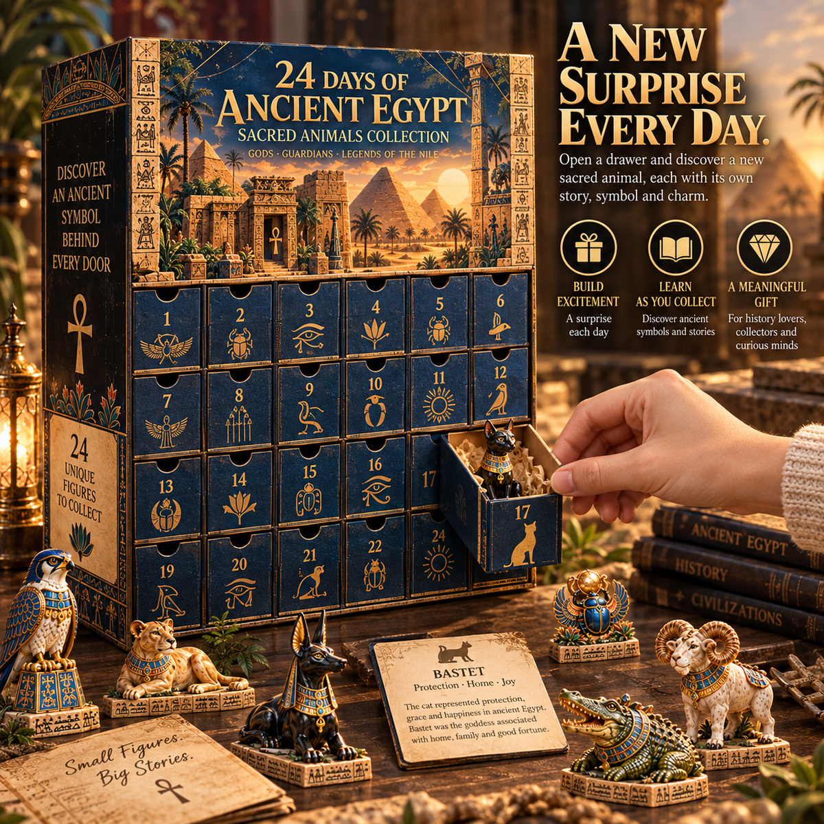 ✨ Ancient Egypt Sacred Guardians – 24-Day Collector’s Advent Calendar