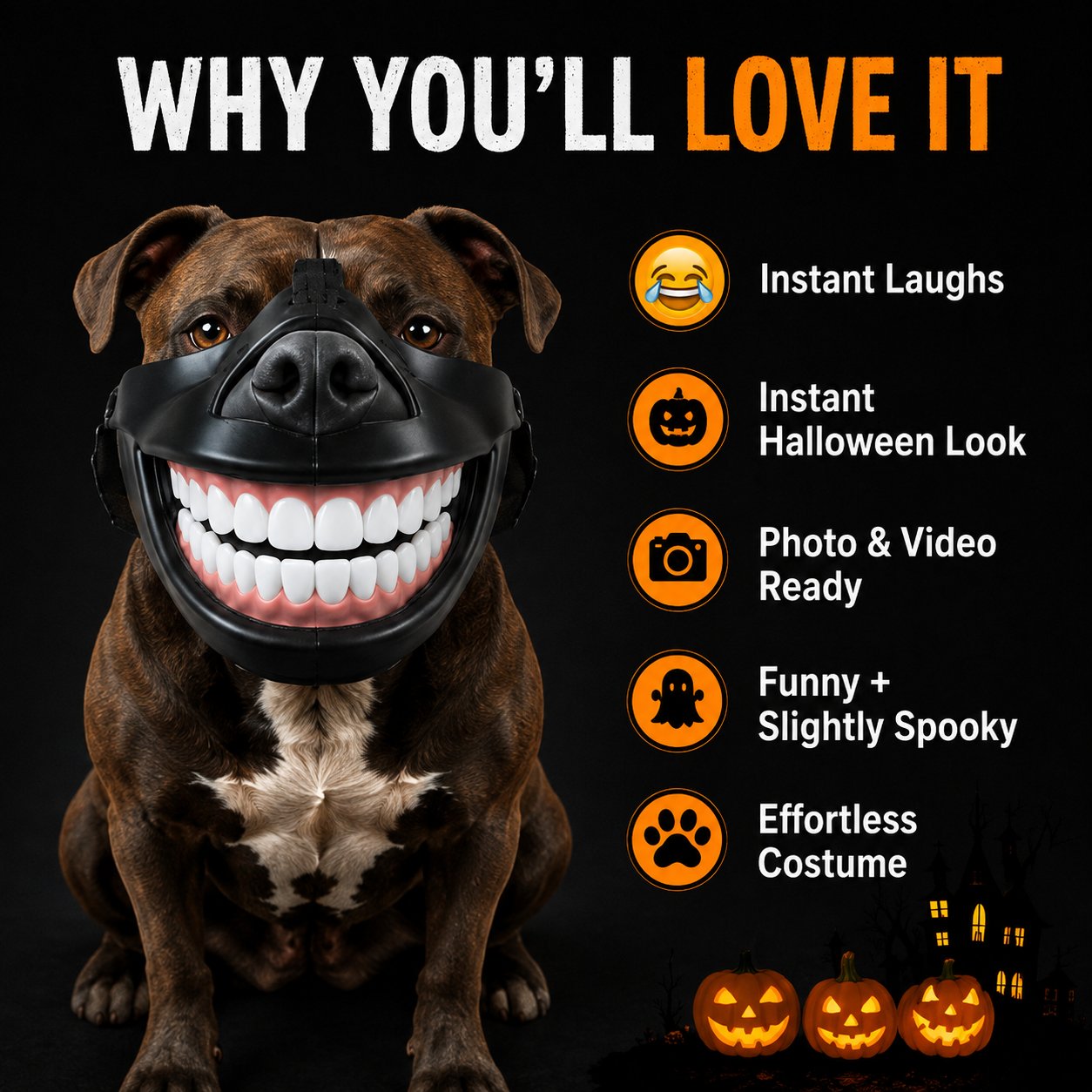 โณ Last day 50% OFF โ๐ถGiant Grin Halloween Dog Mask