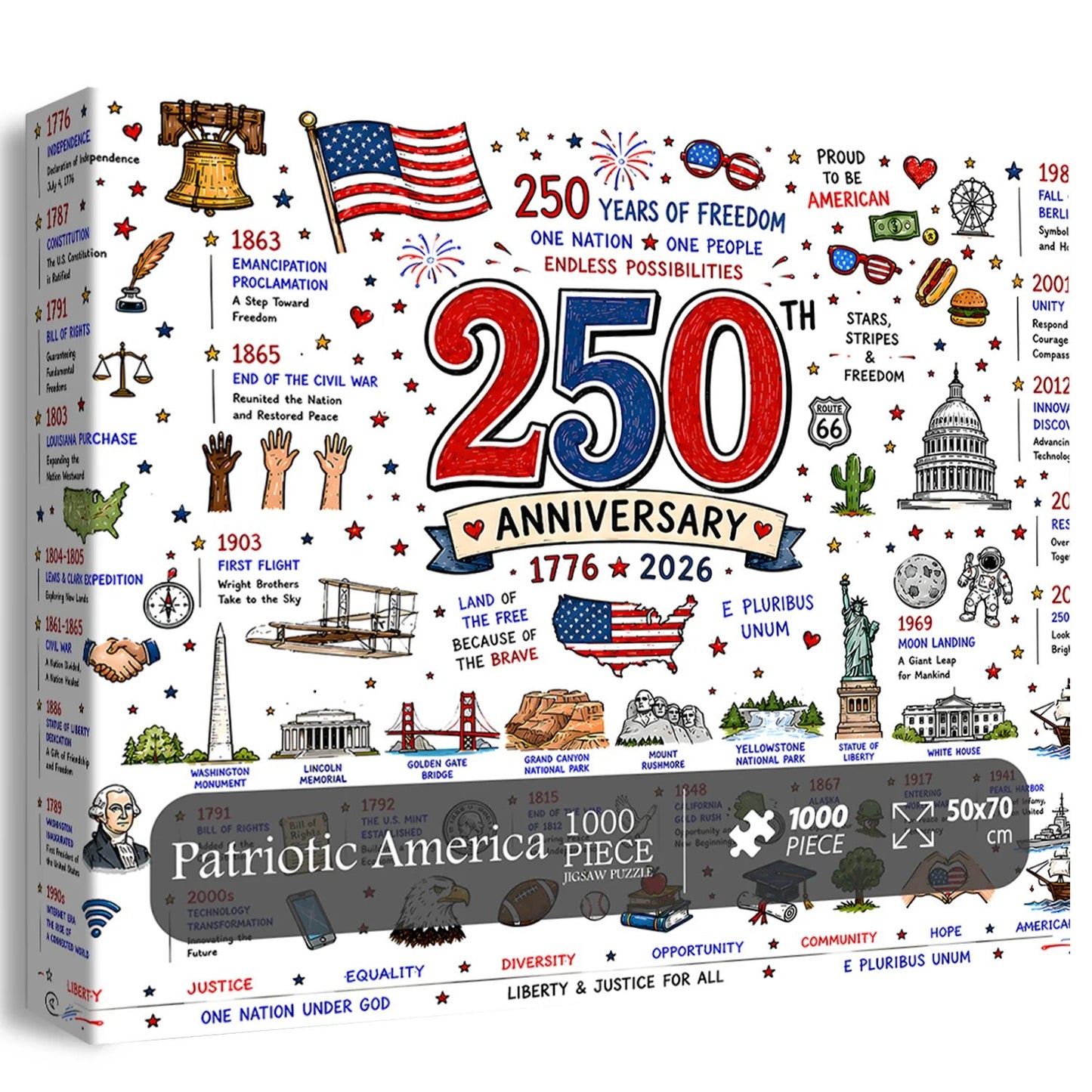 🧩🦅 Patriotic America 1000-Piece Puzzle – A Tribute to Freedom🎁 Buy 2 Free Shipping