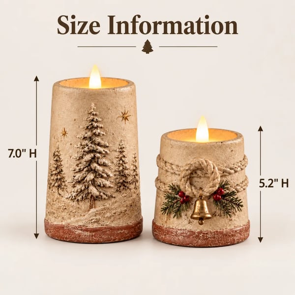 🔥😍Winterglow Christmas Candles – Snowy Pine & Rustic Bell Collection