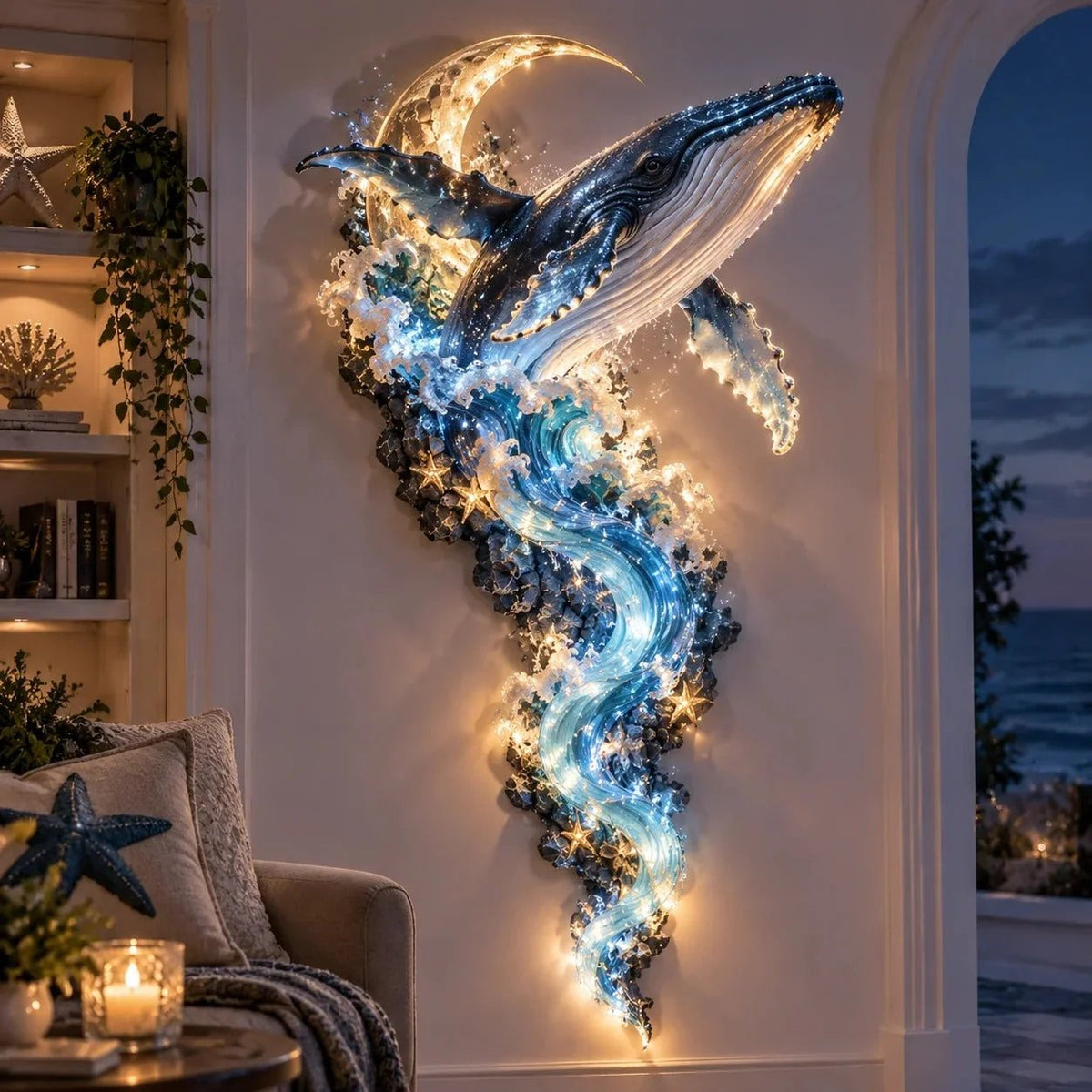 ⏰Limited Stock 49% OFF - 🌊✨ Enchanted Ocean Legends™ Lighted Wall Décor Collection 🐋🧜♀️