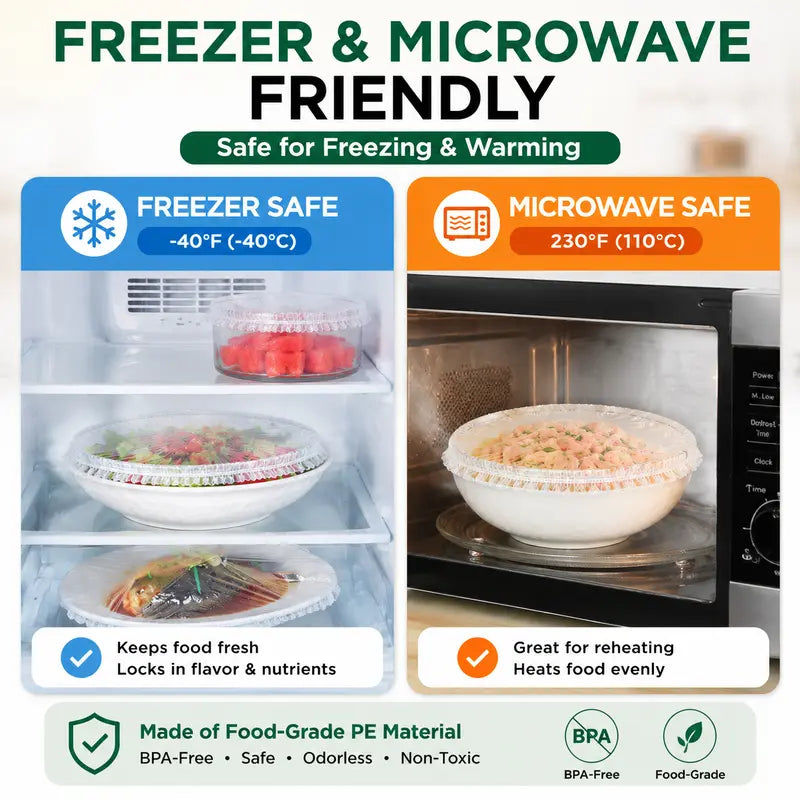 š„ š„ 100PCS Ultra Stretch Food Covers | Keep Every Meal Fresh Longerš„”