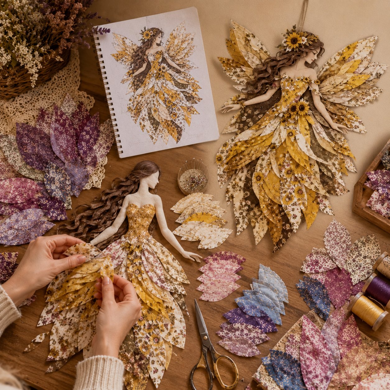 🔥🧚♀️ Fairy Wing Patchwork DIY Kit – Create A Magical Handmade Fabric Wall Hanging