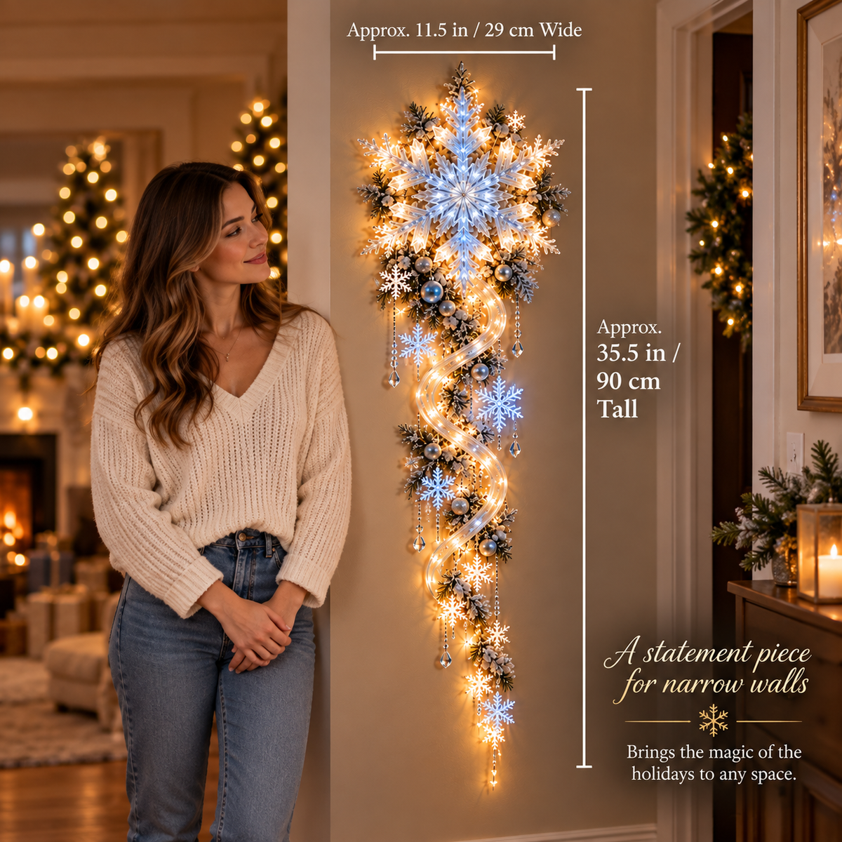 ❄️ Midnight Blizzard Trail™ Giant Snowflake Wall Light