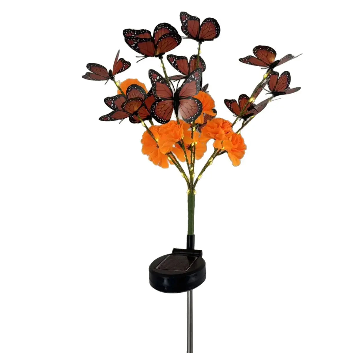 Solar Marigold & Butterfly Garden Stake Lights,
