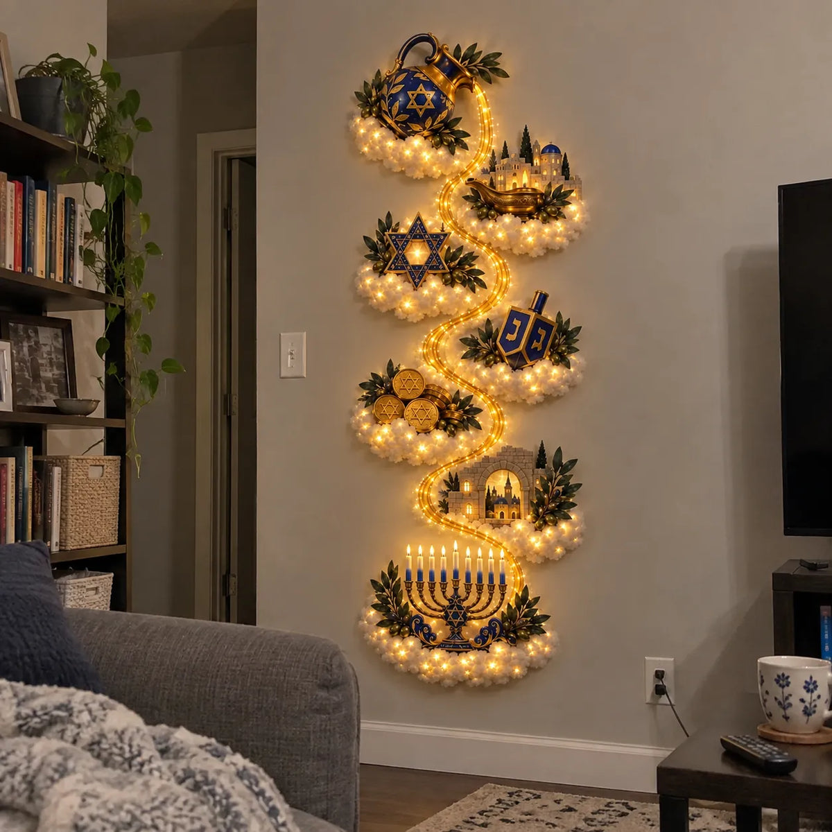 🕎 Eight Nights Aglow | Hanukkah Wall Light Collection ✨