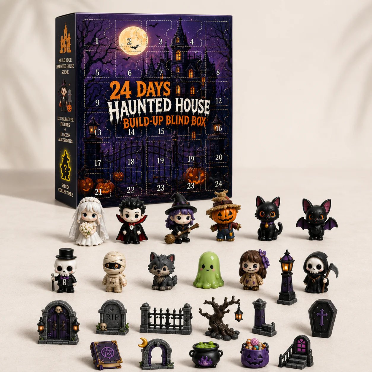 π₯ποΈ π» 24-Day Halloween Countdown DIY Spooky Haunted House Craft Kit