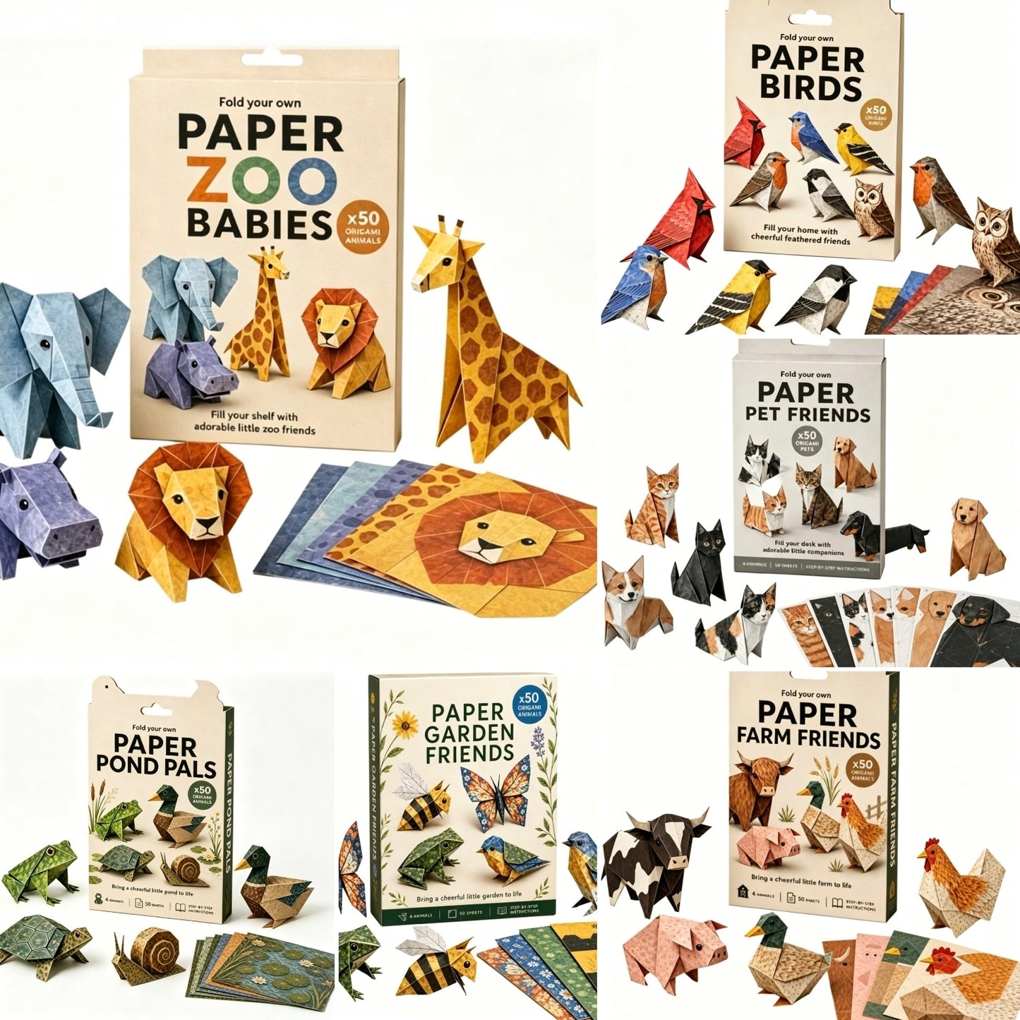 ✨ Cute Animal Origami Kit | Fold Your Own Zoo, Pets & Nature Friends