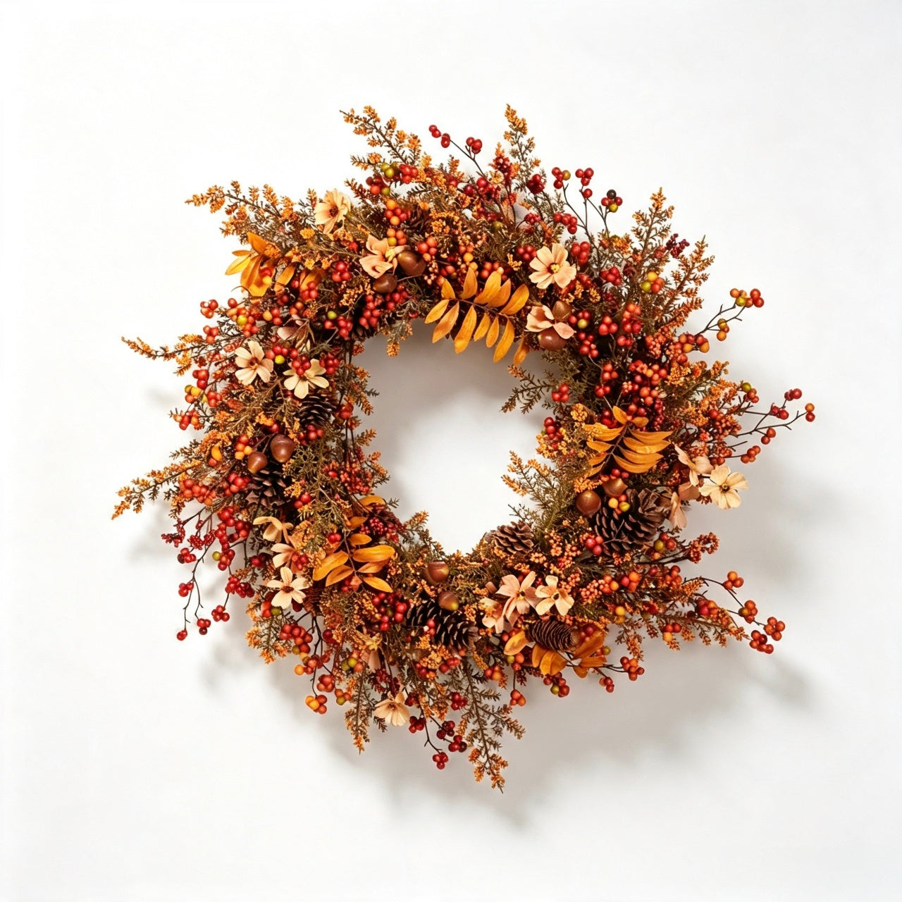 Natural Dried Fruit Handmade Fall Wreath Thanksgiving Front Door Decor