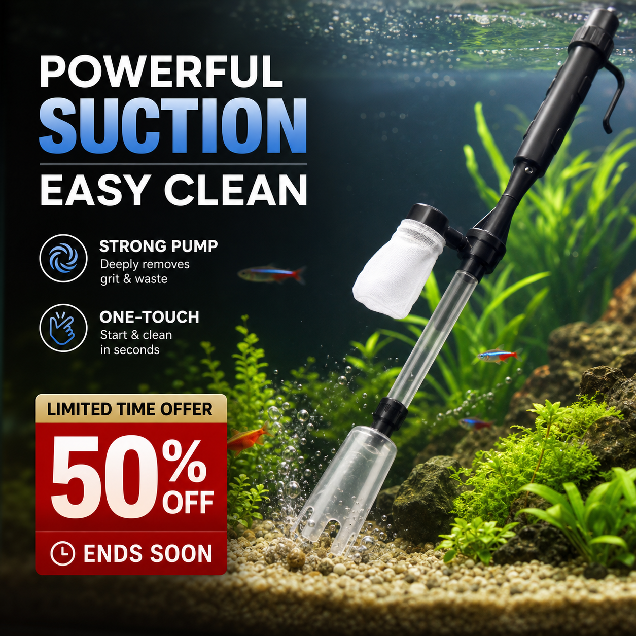 π Electric Aquarium Gravel Cleaner & Water Changer Vacuum
