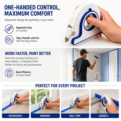 🎨 Painter’s Tape Applicator – Precision Edge Guide & Built-In Cutter