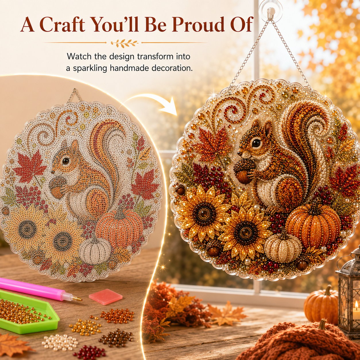 DIY Autumn Diamond Art Hanging Ornament Kit 🍂
