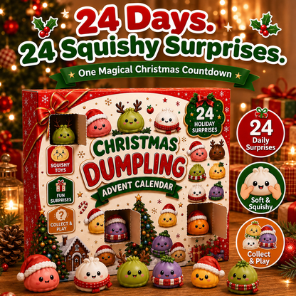 🎅🥟 24-Day Christmas Dumpling Squishy Advent Calendar – 24 Cute Surprises to Collect & Squeeze