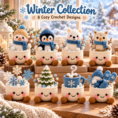 ❄️ Winter Cozy Crochet DIY Kit – Make Your Own Adorable Winter Friend