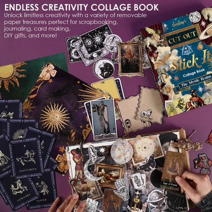 🧙🔮 Enchanted Worlds Collage & Creativity Book (200+ Hardcover Pages)📕