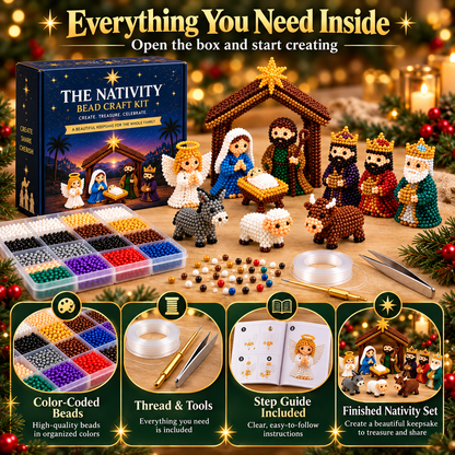 ✝️3D Beaded Nativity Collection DIY Kit – Handmade Christmas Faith Craft Set (8-Piece Set)