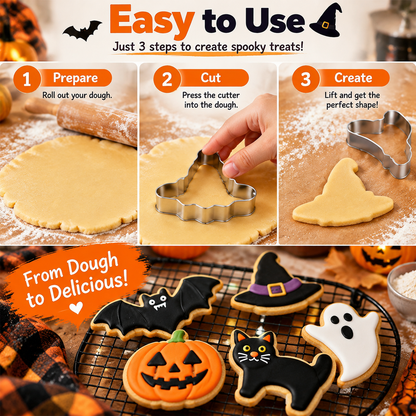 🎃 Spooky Bake Five™ | Halloween Cookie Cutter Set 👻