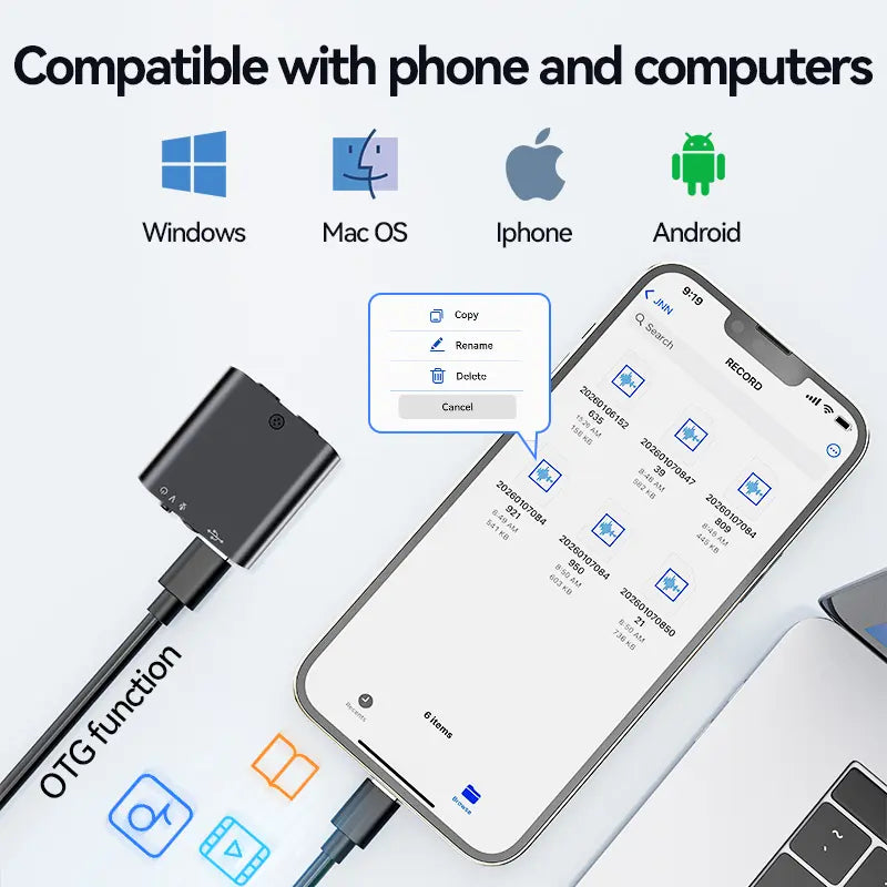 🎙️ AI Magnetic Mini Voice Recorder – Noise Reduction & Voice Activation