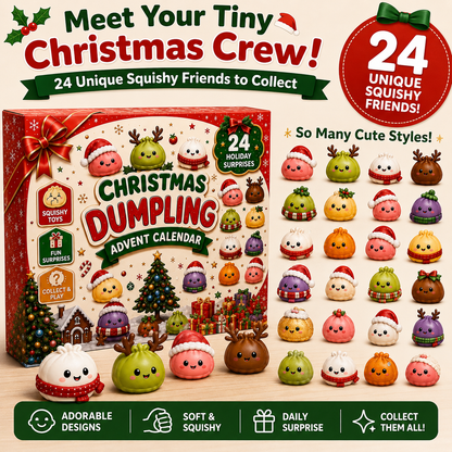 🎅🥟 24-Day Christmas Dumpling Squishy Advent Calendar – 24 Cute Surprises to Collect & Squeeze