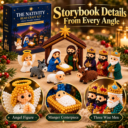 ✝️3D Beaded Nativity Collection DIY Kit – Handmade Christmas Faith Craft Set (8-Piece Set)