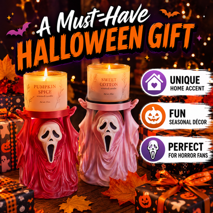 Ghost Face 3-Wick Candle Holder – Gothic Horror Décor for Halloween & Horror Lovers