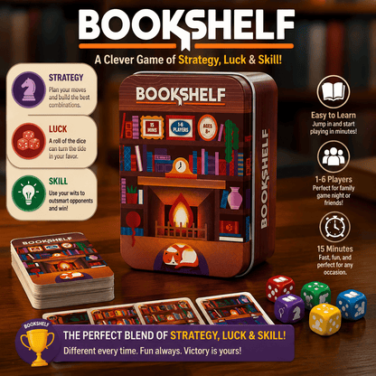 📚🎲Bookshelf Balance Stacking Game in Travel Tin