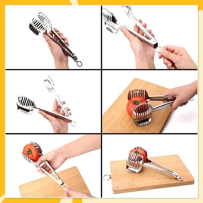 🔪 8-Slot Kitchen Slicing Guide - Safe & Even Fruit & Vegetable Cutter