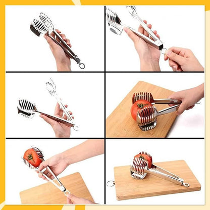 🔪 8-Slot Kitchen Slicing Guide - Safe & Even Fruit & Vegetable Cutter