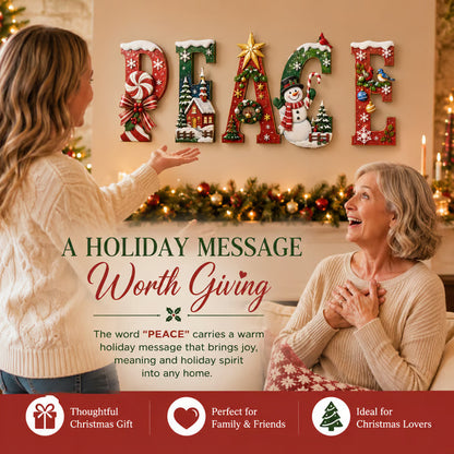 🔥Most Popular in 2026🎄Heritage Christmas PEACE Wooden Wall Sign – Peace on Earth Holiday Decor