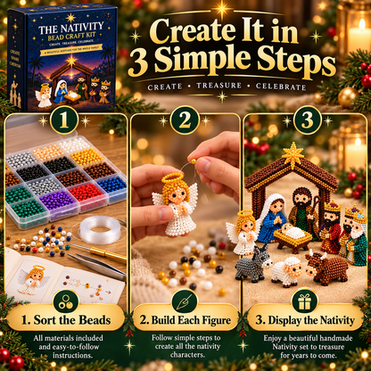 ✝️3D Beaded Nativity Collection DIY Kit – Handmade Christmas Faith Craft Set (8-Piece Set)