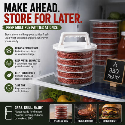 🍔 Burger Patty Press Kit – Perfect Homemade Burger Maker For BBQ & Grilling