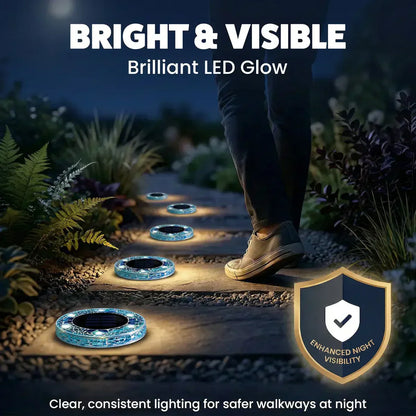 🛋️Solar Mosaic Disk Lights – Waterproof LED Pathway Lights with Auto On/Off