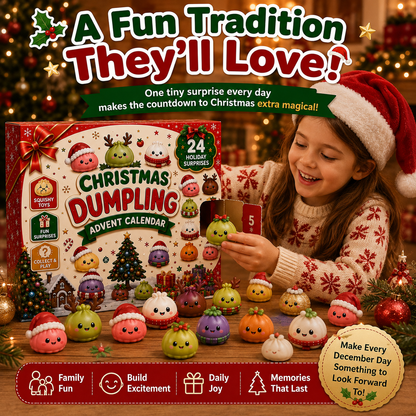 🎅🥟 24-Day Christmas Dumpling Squishy Advent Calendar – 24 Cute Surprises to Collect & Squeeze