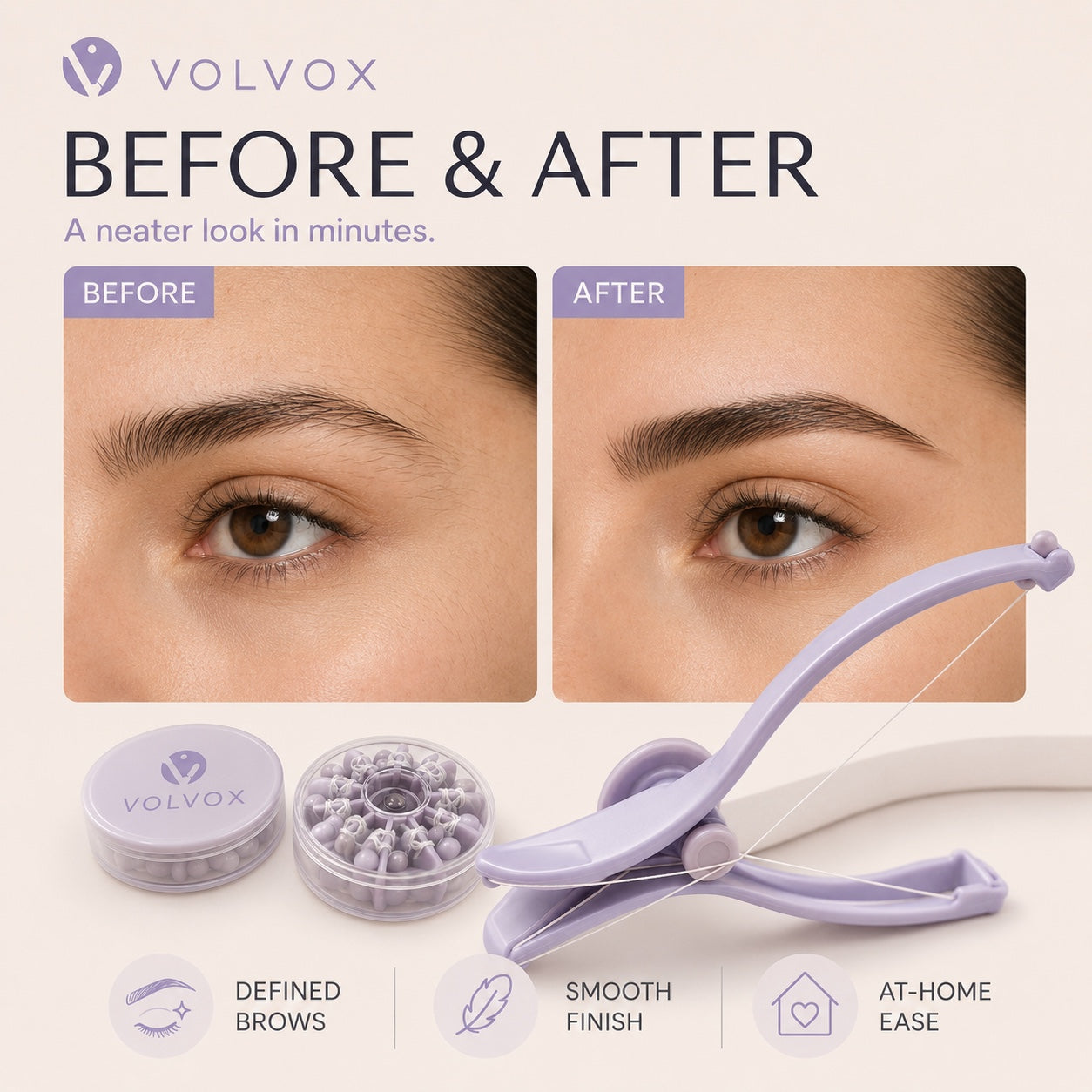 ✨ No-Pain Precise Eyebrow Threading Device – Reusable Facial Hair Remover