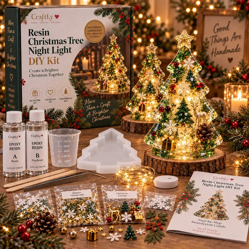 🎄 Resin Christmas Glow Kit™ | DIY Tree Night Light ✨