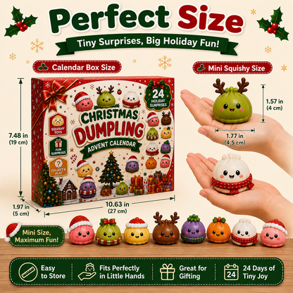 🎅🥟 24-Day Christmas Dumpling Squishy Advent Calendar – 24 Cute Surprises to Collect & Squeeze