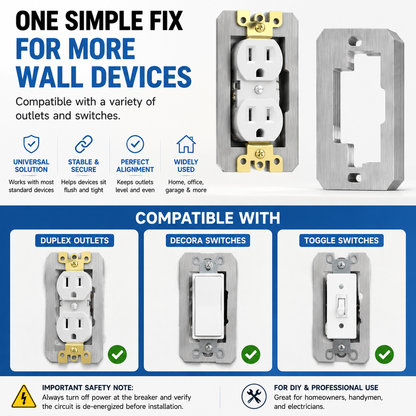 🔌 10-Piece Metal Outlet Leveling Spacers – Recessed Electrical Outlet & Switch Repair🔧