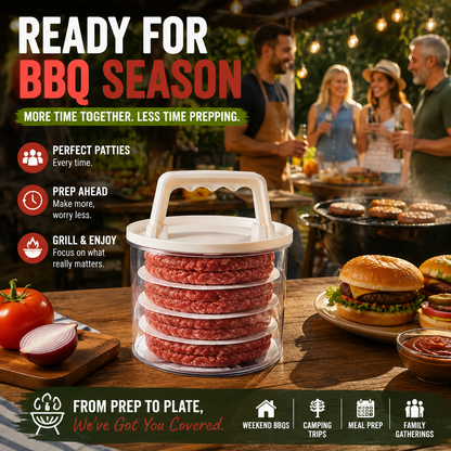 🍔 Burger Patty Press Kit – Perfect Homemade Burger Maker For BBQ & Grilling