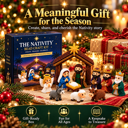 ✝️3D Beaded Nativity Collection DIY Kit – Handmade Christmas Faith Craft Set (8-Piece Set)