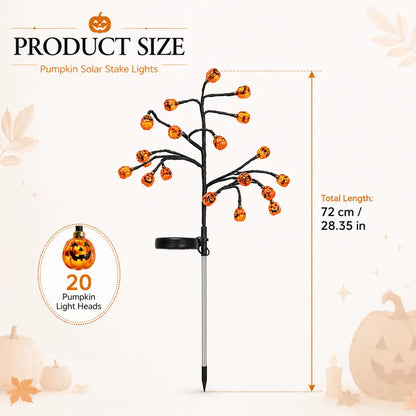 🎃 Solar Pumpkin Stake Lights for Halloween & Fall Yard Decor ✨