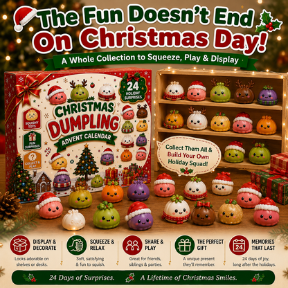 🎅🥟 24-Day Christmas Dumpling Squishy Advent Calendar – 24 Cute Surprises to Collect & Squeeze