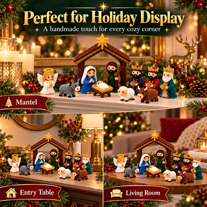 ✝️3D Beaded Nativity Collection DIY Kit – Handmade Christmas Faith Craft Set (8-Piece Set)