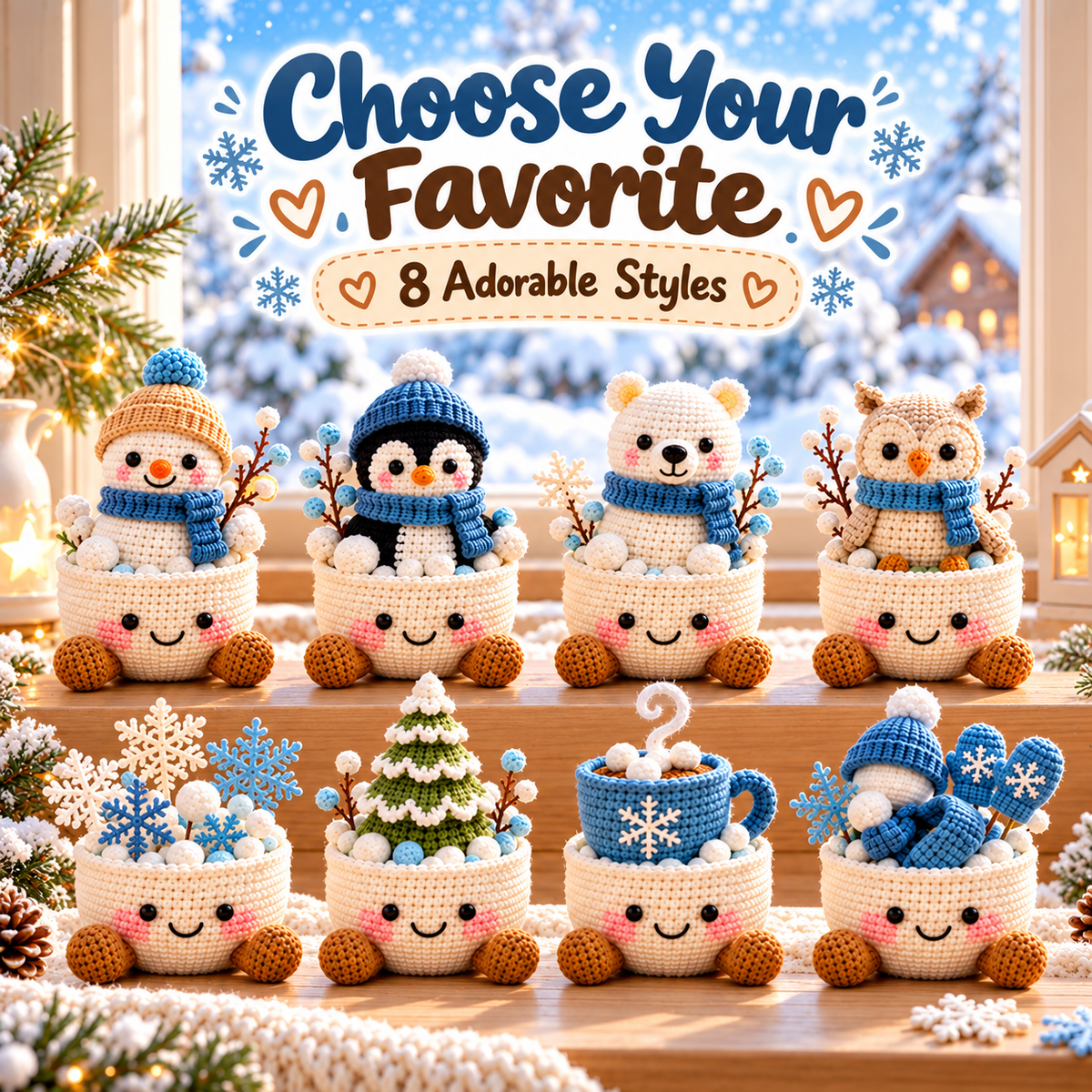 ❄️ Winter Cozy Crochet DIY Kit – Make Your Own Adorable Winter Friend
