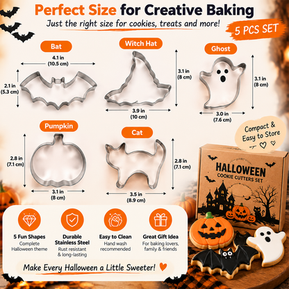 🎃 Spooky Bake Five™ | Halloween Cookie Cutter Set 👻