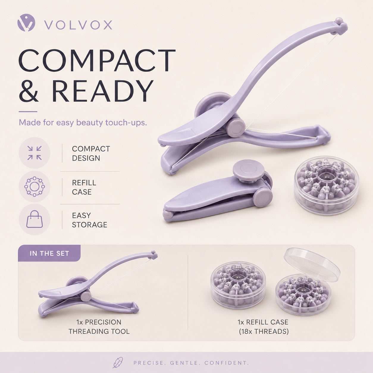 ✨ No-Pain Precise Eyebrow Threading Device – Reusable Facial Hair Remover