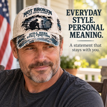 🔥 LAST DAY 50% OFF | 🎖️ Still Here. Still Fighting.™ Veteran PTSD Awareness Cap | 100% Cotton